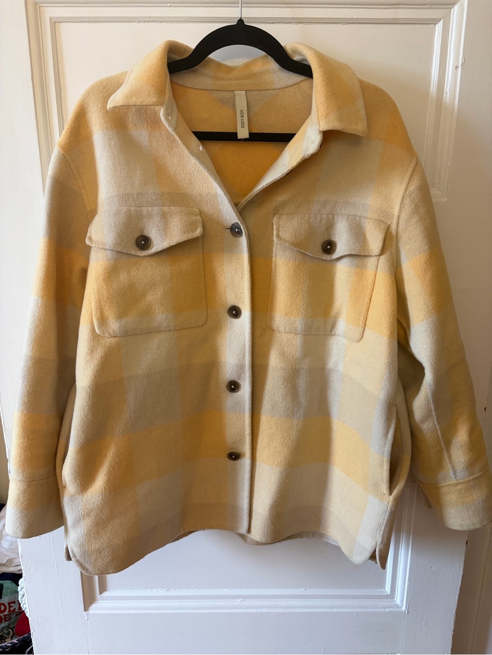 🌻Yellow and Grey Button Up Shacket